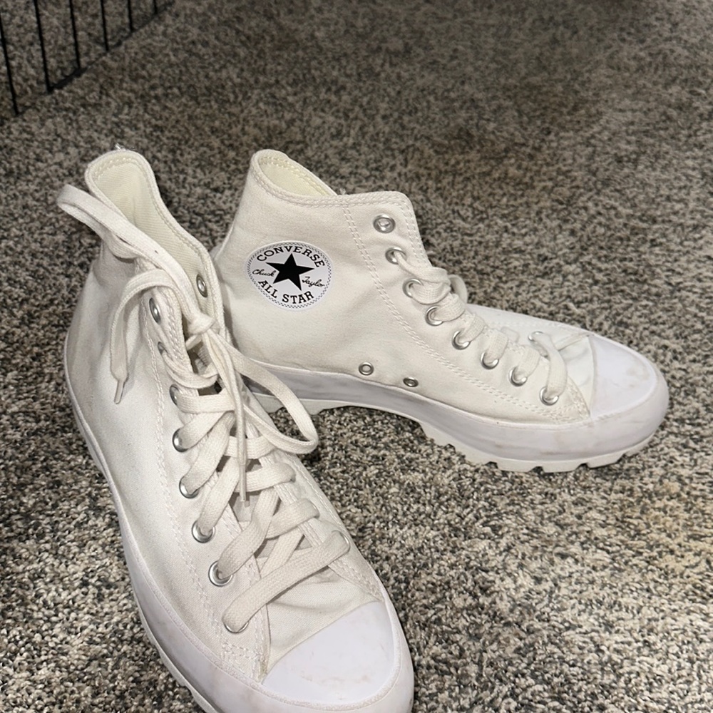 White converse high tops